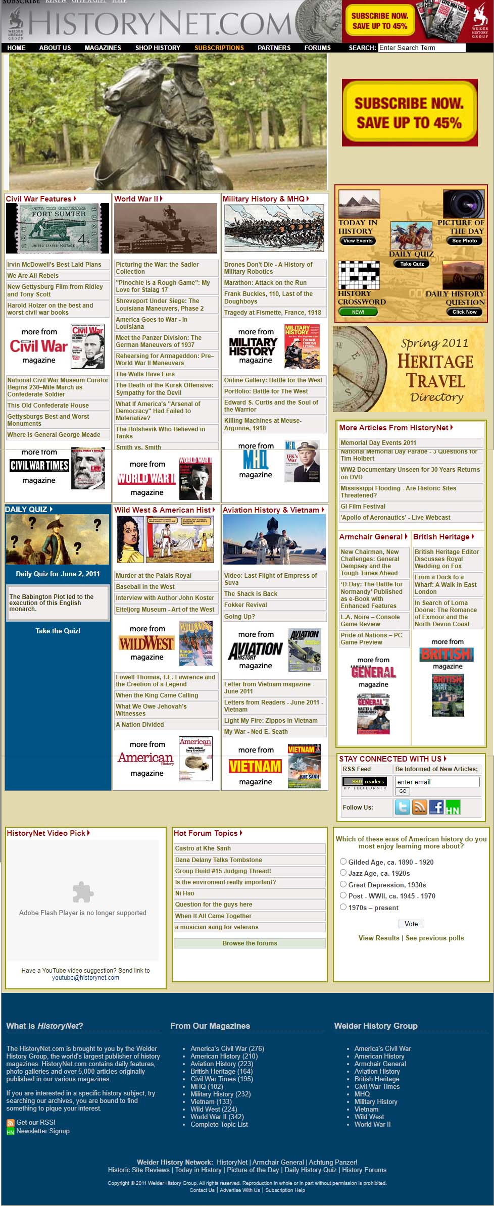 legacy historynet homepage
